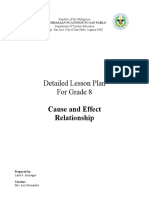Detailed Lesson Plan For Grade 8: Cause and Effect Relationship