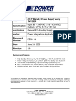 Title: 21 W Standby Power Supply Using TNY280P