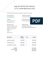 Envió Un Pago de $18.40 USD A Mouser: Id. de Transacción Fecha de La Transacción