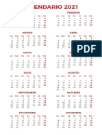 Calendario Bolsillo 2021 - 55x85 - ES