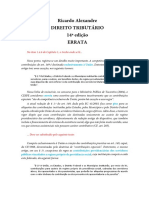 Ricardo Alexandre Direito Tributário 14 Edição Errata: No Item 1.4.6 Do Capítulo 1, o Trecho Onde Se Lê..