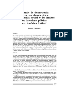 Cuando La Democracia No Es Tan Democrática. La Exclusión Social y Los Límites de La Esfera Pública en América Latina