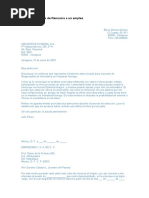 Carta de Renuncia Laboral