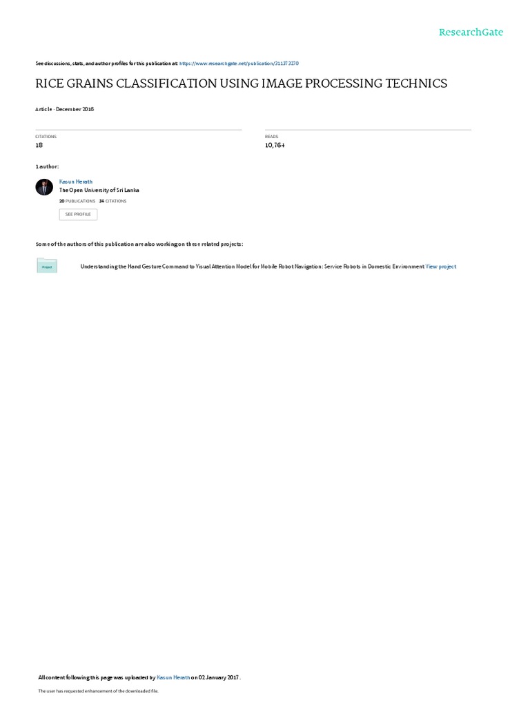 Rice Grains Classification Using Image Processing Technics December