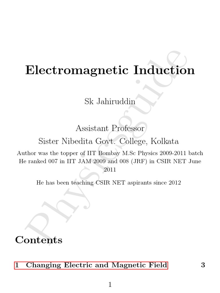 PH Ysicsguide: Electromagnetic Induction | PDF | Electromagnetic ...