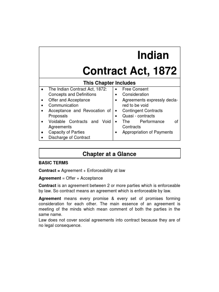 Indian Contract Act 1872 Overview | PDF | Guarantee | Indemnity