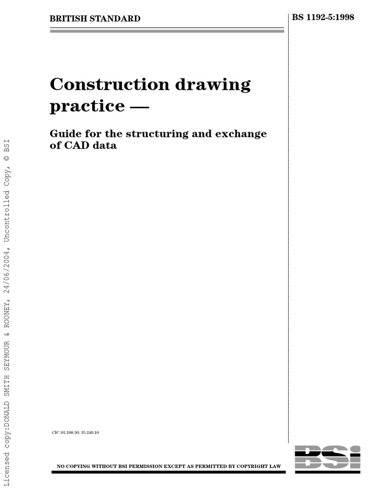 BS 11925 1998 Construction Drawing Practice Guide For The