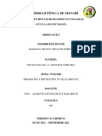 Análisis. Promoción y Prevención de La Salud Mental