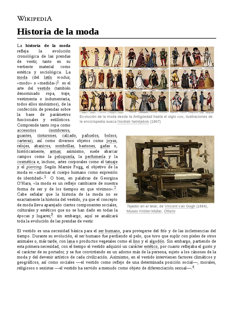 Historia de La Moda | PDF | Ropa | Softlines (venta minorista)