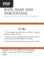 Objective: Finding The Rate, Base and Percentage