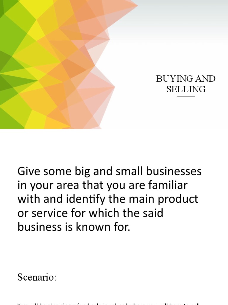 Lesson 7 - Buying and Selling | PDF | Prices | Cost