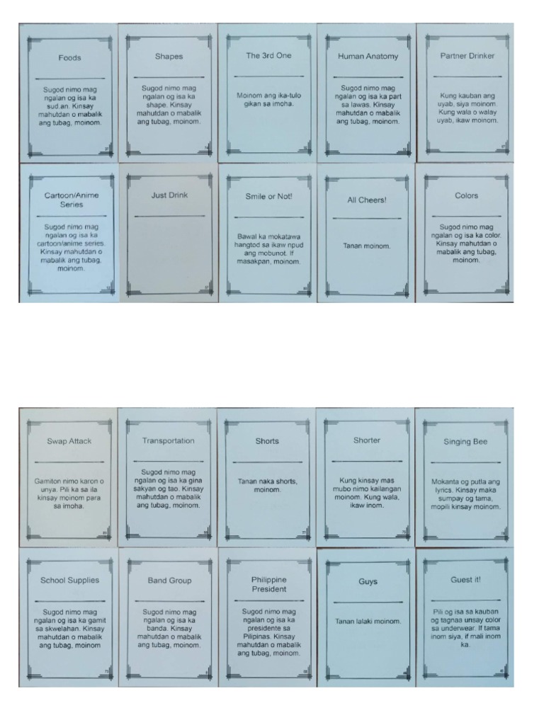 Tagay Cards | PDF