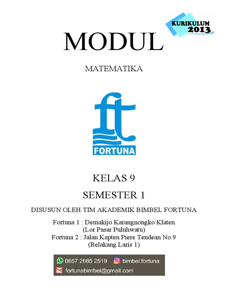 Sampul Modul Ajar Matematika Kelas 9 | PDF | Sains & Matematika