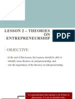 Lesson 2 - Theories ON Entrepreneurship: Aldrian John V. Soriano Subject Teacher