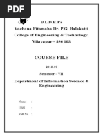 Course File: B.L.D.E.A's Vachana Pitamaha Dr. P.G. Halakatti College of Engineering & Technology, Vijayapur - 586 103