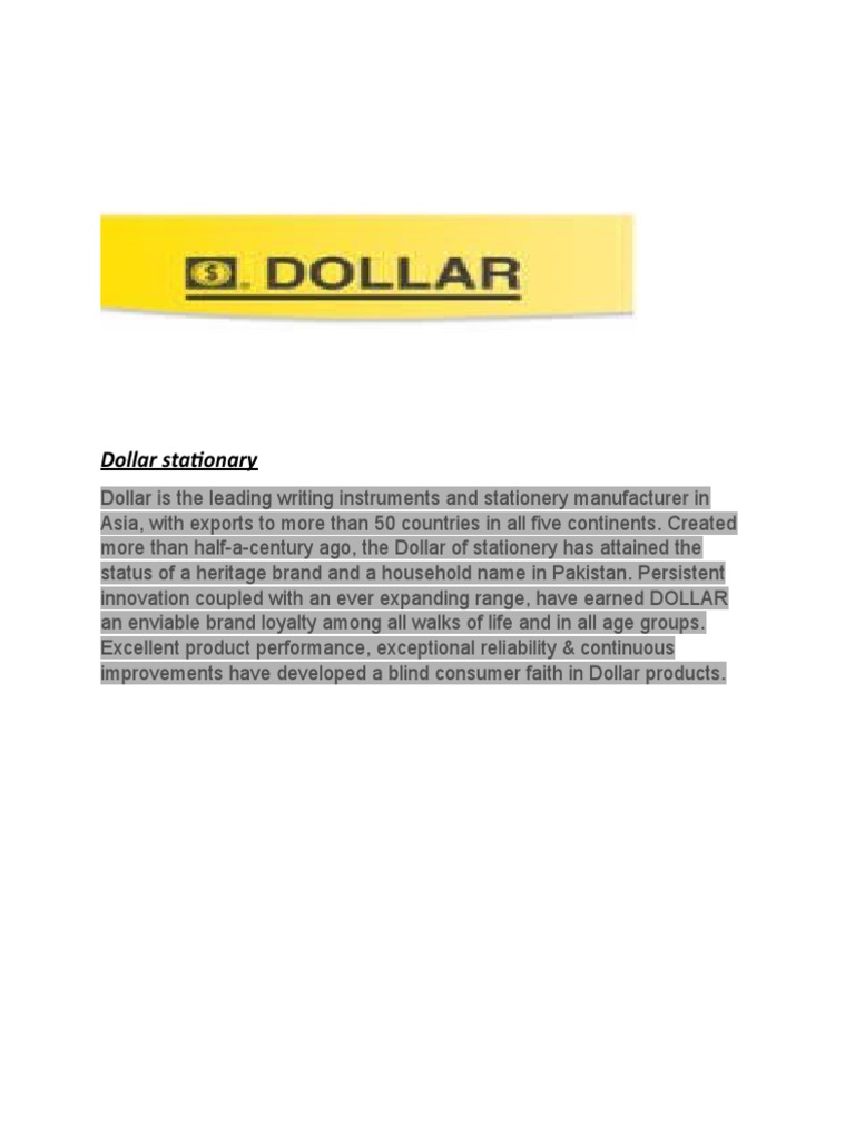 Dollar Stationary PDF