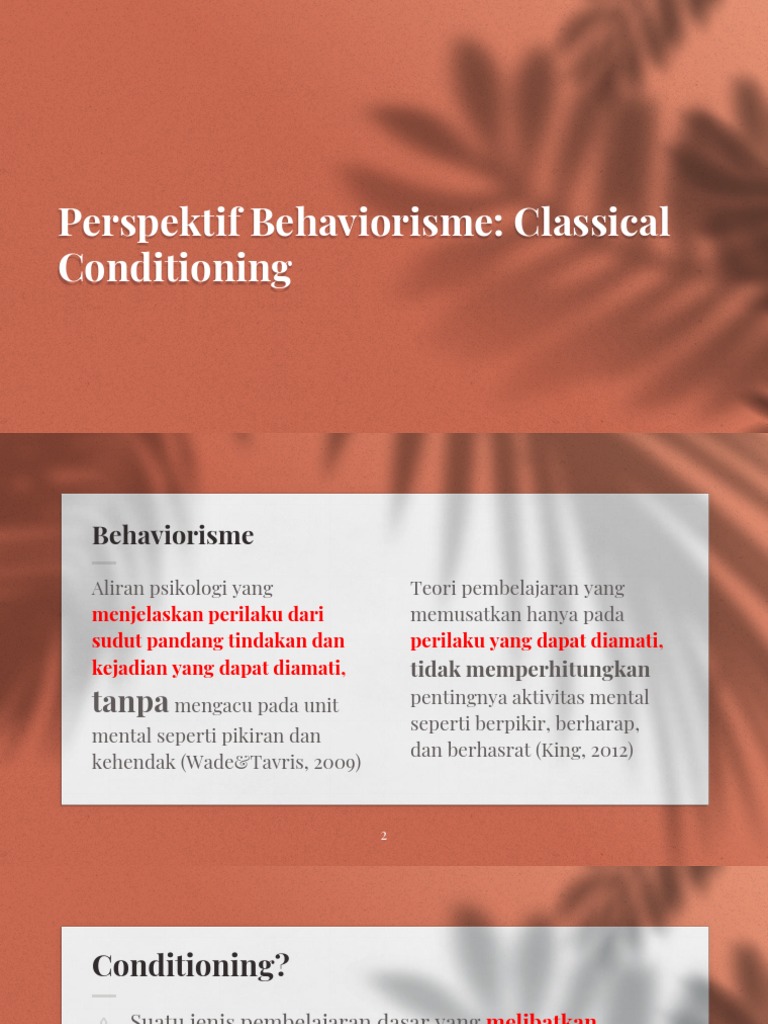Pertemuan 6 Classical Conditioning Pdf Classical Conditioning