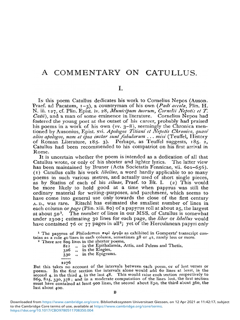05 0 Pp 1 198 A Mentary On Catullus Pages 1 198 Pdf Ovid