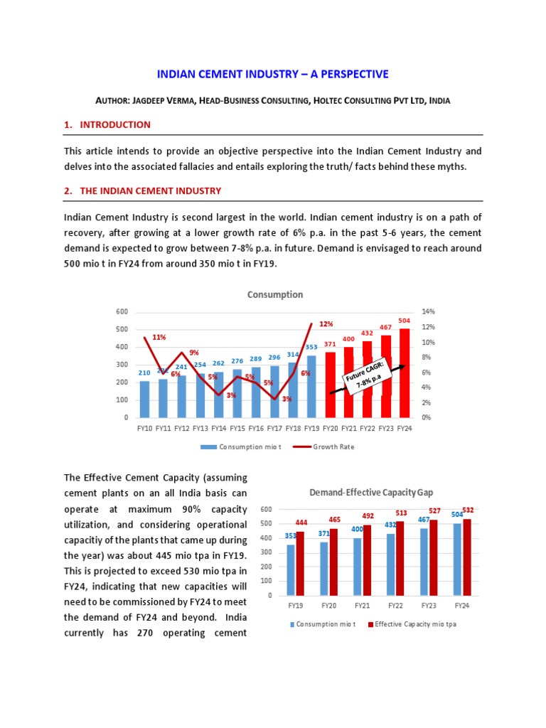 Insights on Indian Cement Industry | PDF | Cement | Capacity Utilization