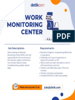 Network Monitoring Center: Requirements: Job Descriptions