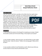 Saint Mary Parish Gospel Reflection Sheet: Name: Grade