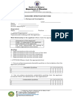 Department of Education: Background Investigation Form