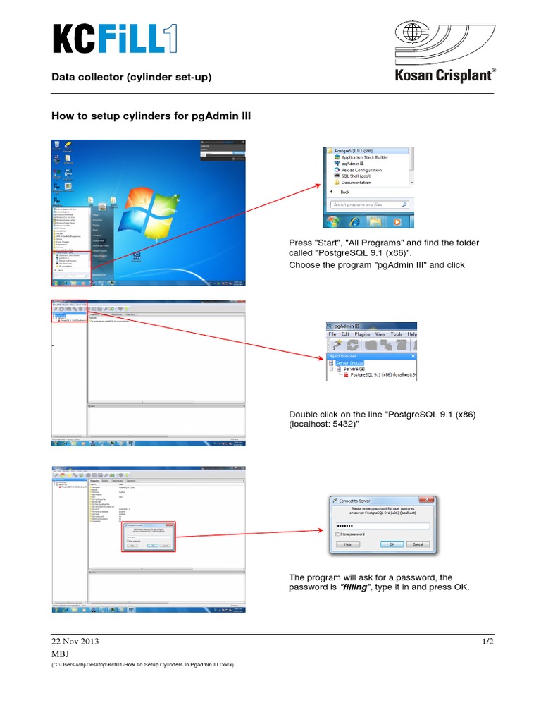 Setup Cylinders in pgAdmin III Guide | PDF | Postgre Sql | Software ...