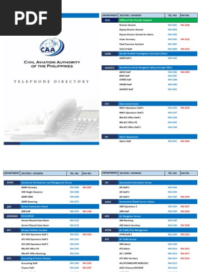 CAAP Telephone Public Directory PDF Aviation Aeronautics