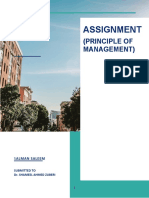 Assignment Assignment: (Principle of Management) (Principle of Management)