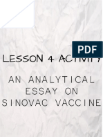 An Analytical Essay On Sinovac Vaccine