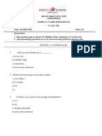 12 Cs Final Mock Objective Type July 2021