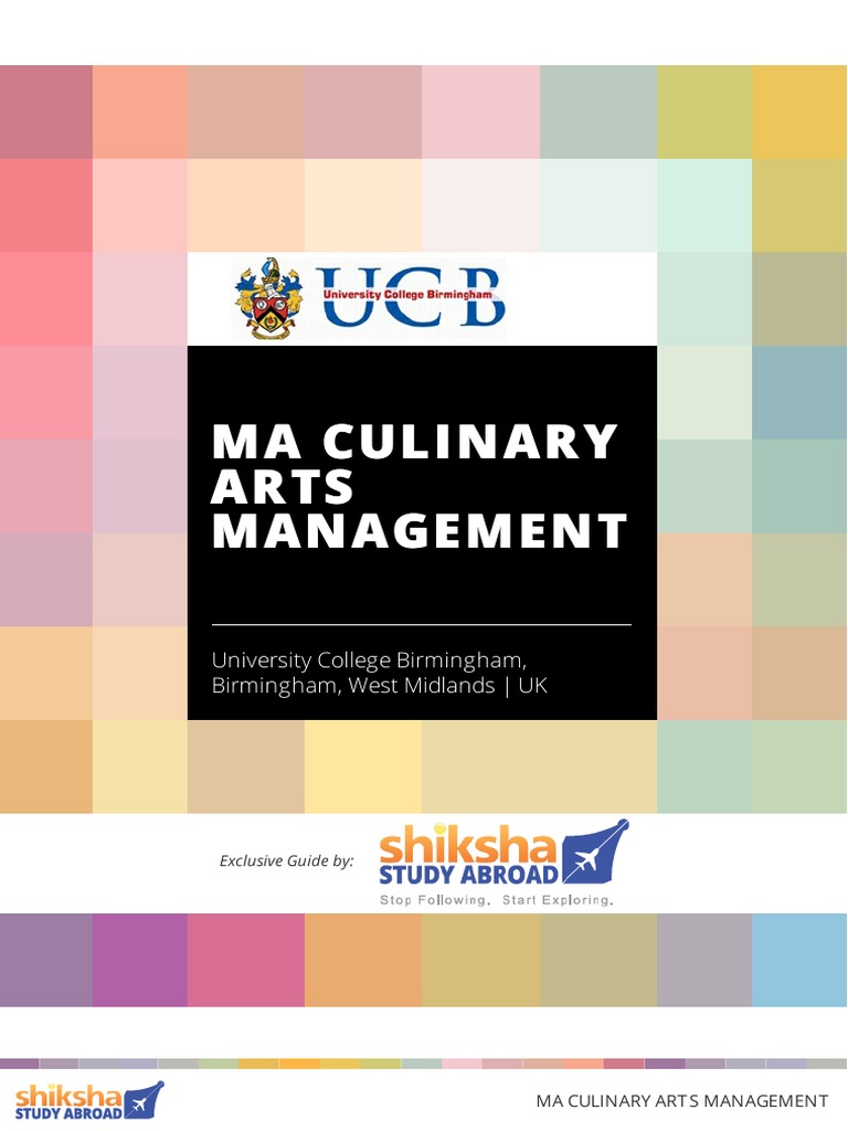 Culinary Arts Management MA Guide | PDF | Master Of Business ...
