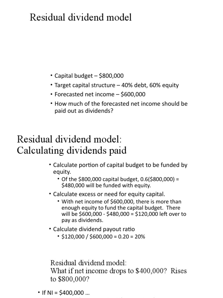 Residual Dividend Model | PDF