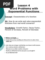 Lesson 4 Real Life Application of Exponential Functions