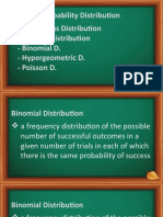 Types of Probability Distribution: Continuous Distribution Discrete Distribution
