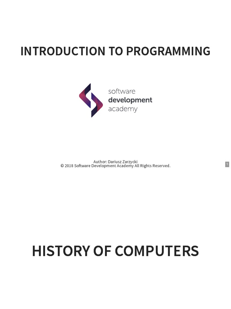 Introduction To Programming | PDF | Bit | Binary Coded Decimal