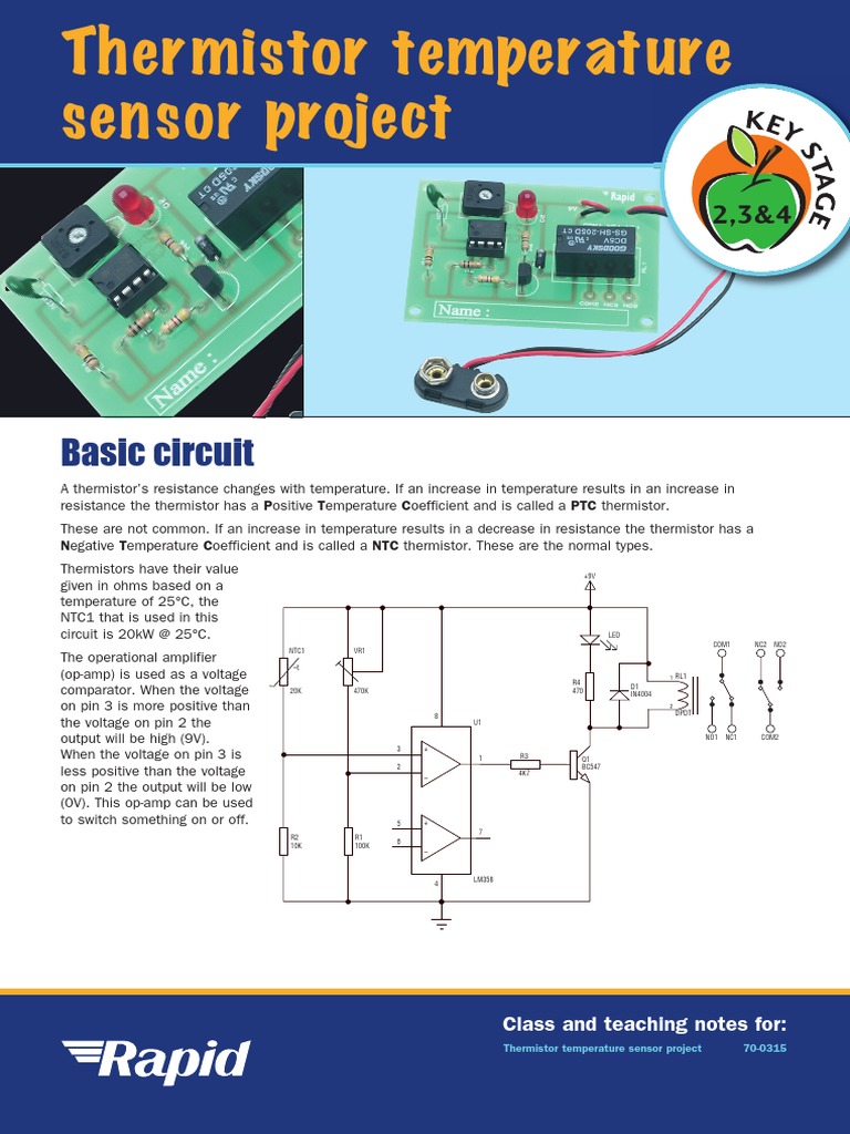 Thermistor Temperature Sensor Circuit | PDF | Operational Amplifier ...