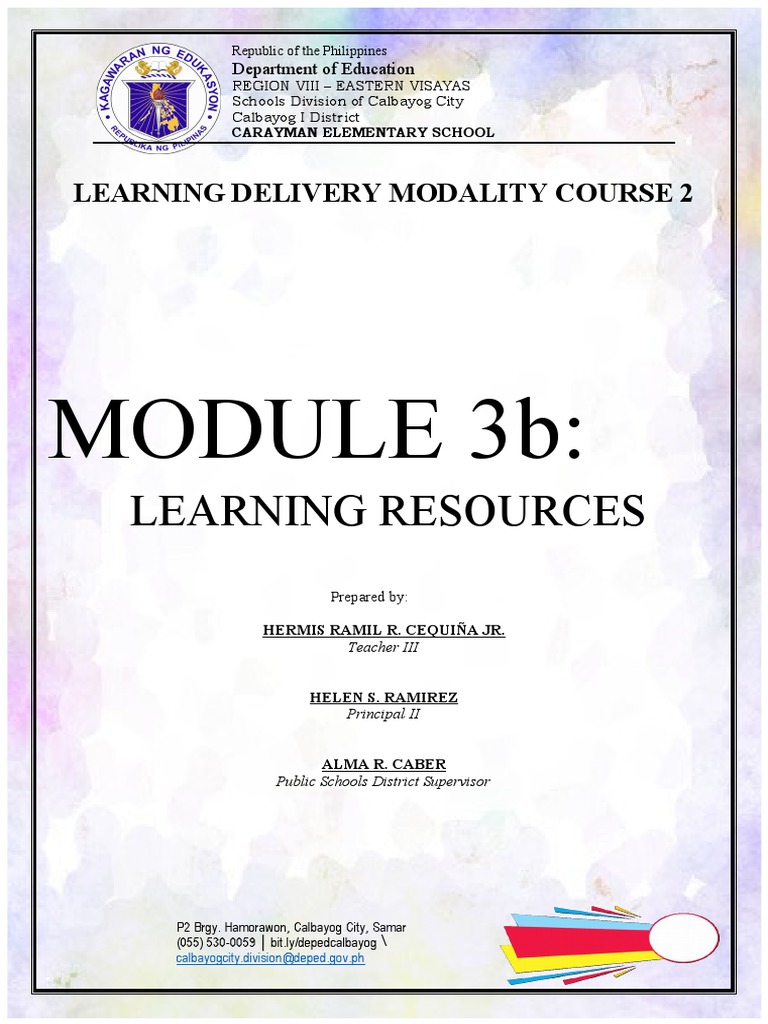 Ldm2 Module 3b Learning Resources Pdf Learning Distance Education