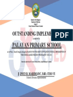 Outstanding Implementer: Palayan Primary