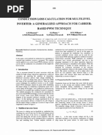 FOR A FOR: Conduction Loss Calculation Multhilevel Inverter: Generalized Approach Carrher-Based Technique