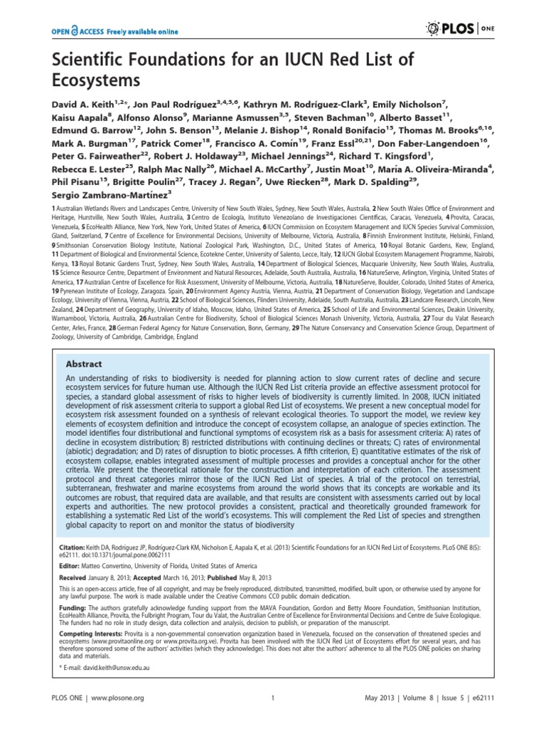 IUCN Redlist Ecosystems | PDF | Ecosystem | Ecology