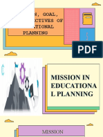 Educational Planning Goals and Objectives