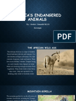 Africa'S Endangered Animals: By: Grade 6 Samsidh MLZS Kuvempu