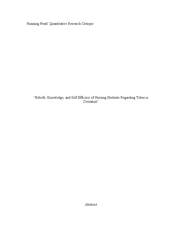 Quantitative Critique Pdf Survey Methodology Analysis Of Variance