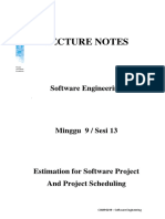 LN09 - Estimation For Software Project and Project Schedulling