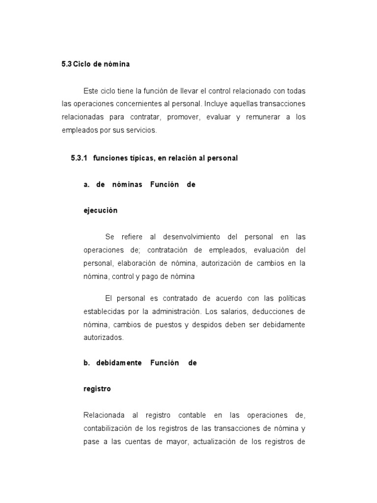 Control del Ciclo de Nómina | PDF | Salario | Contabilidad