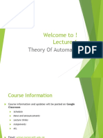 Welcome To !: Theory of Automata