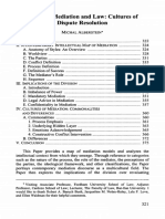 Forms of Mediation and Law: Cultures of Dispute Resolution