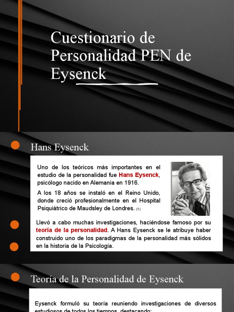 Cuestionario de Personalidad PEN de Eysenck | PDF | Validez ...