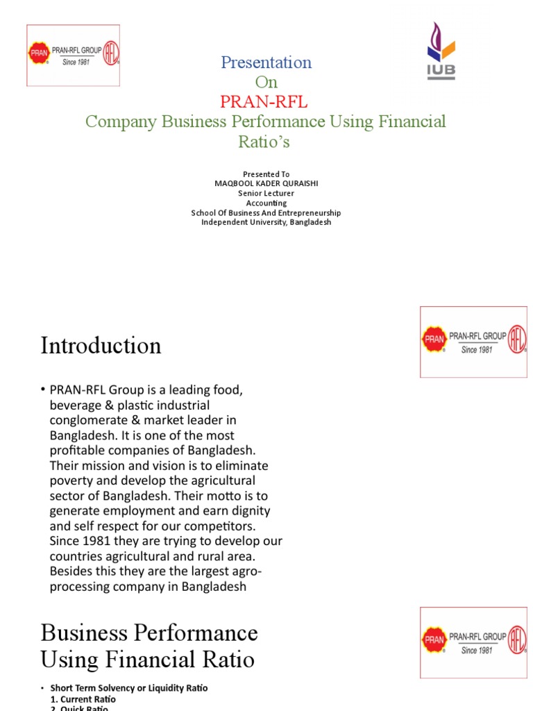 On Company Business Performance Using Financial Ratio's: Presentation ...